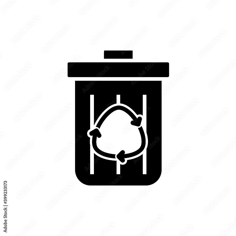 Recycle bin with recycle symbol icon isolated on white background Recycle bin with recycle symbol icon isolated on white background