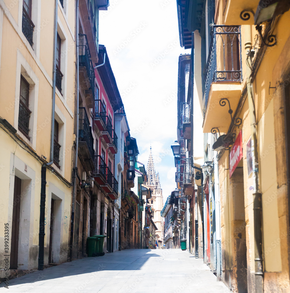 View of the city street. Oviedo. Spain