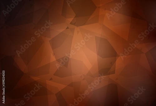 Dark Orange vector texture with abstract poly forms.