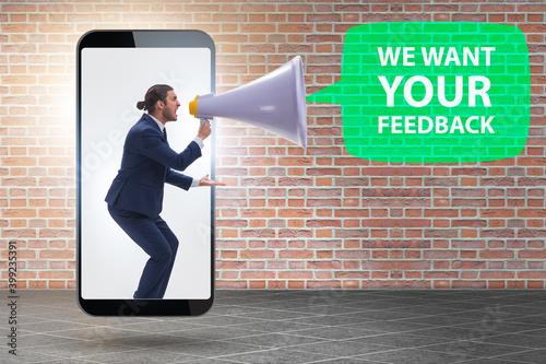 Schilderij op canvas Concept of receiving feedback from customers