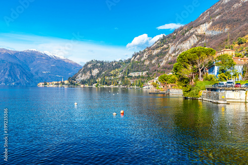Calm day on Como Lake in Italy