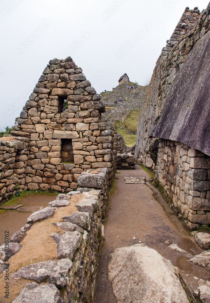 Machu Picchu, detail from peruvian incan town