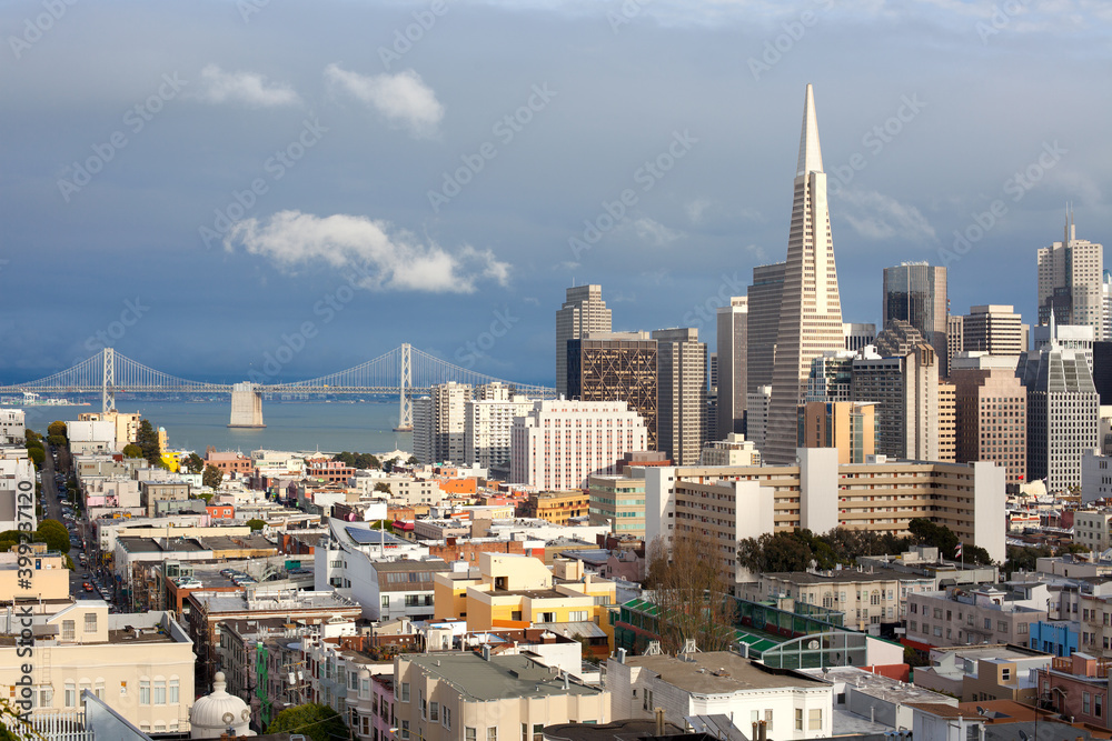 Skyline of San Francisco California.