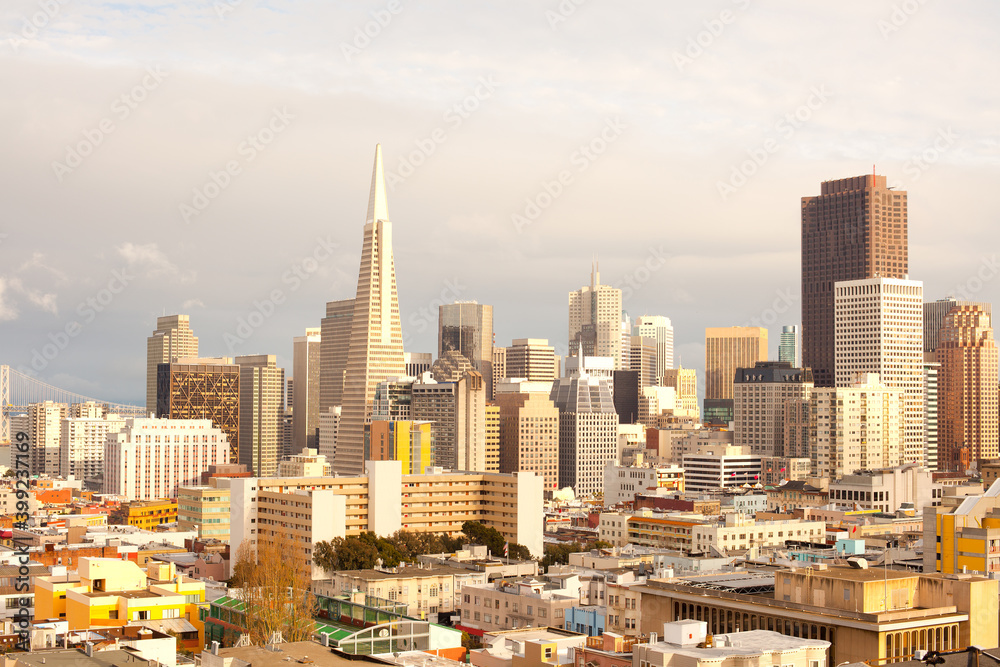 Skyline of San Francisco Financial district, California.