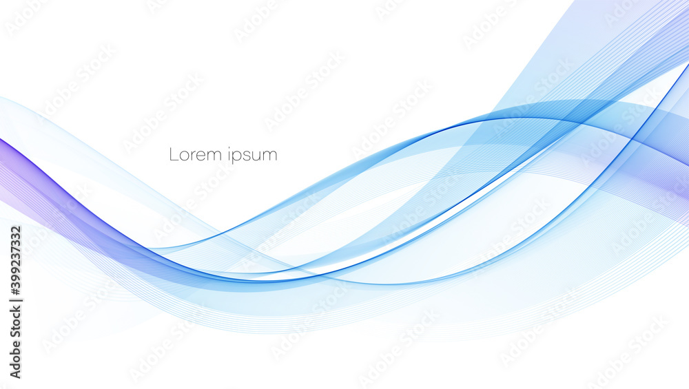 Vector blue color abstract wave design element - obrazy, fototapety, plakaty 