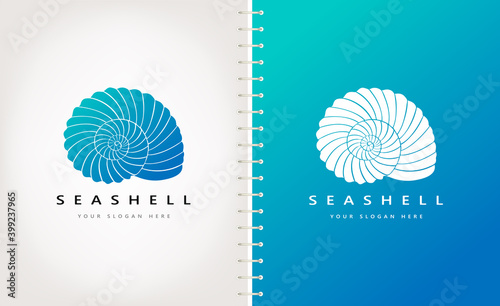 Seashell logo vector. Nature design.