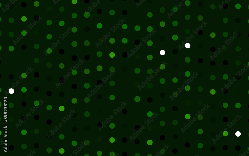 Dark Green vector layout with circle shapes.