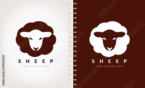 Sheep logo vector. Farm animal.