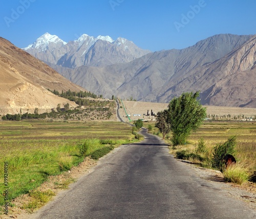 Pamir highway road Hindukush mountains landscape