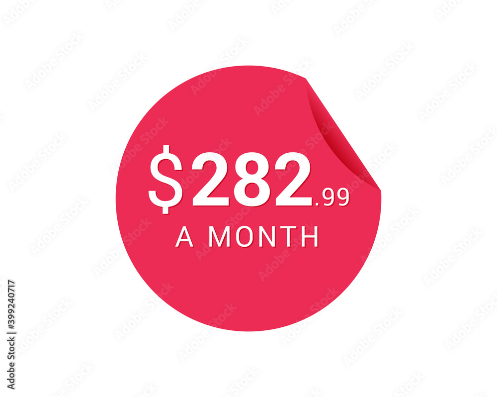 Monthly $282.99 US Dollars icon, $282.99 a Month tag Monthly $282.99 US Dollars icon, $282.99 a Month tag