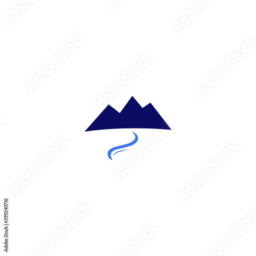 Free Download RIVER WITH HILL ICON, SYMBOL, ART, LOGO ISOLATED ON WHITE - GFXLoad