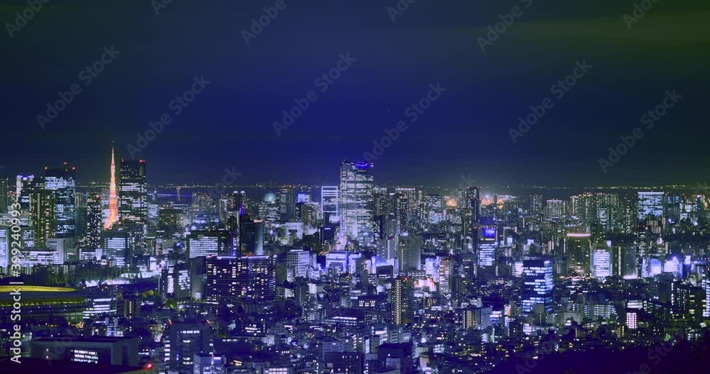 高層ビルが立ち並ぶ都会の夜景 高層ビルが立ち並ぶ都会の夜景