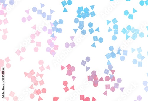 Light Blue, Red vector cover in polygonal style with circles.
