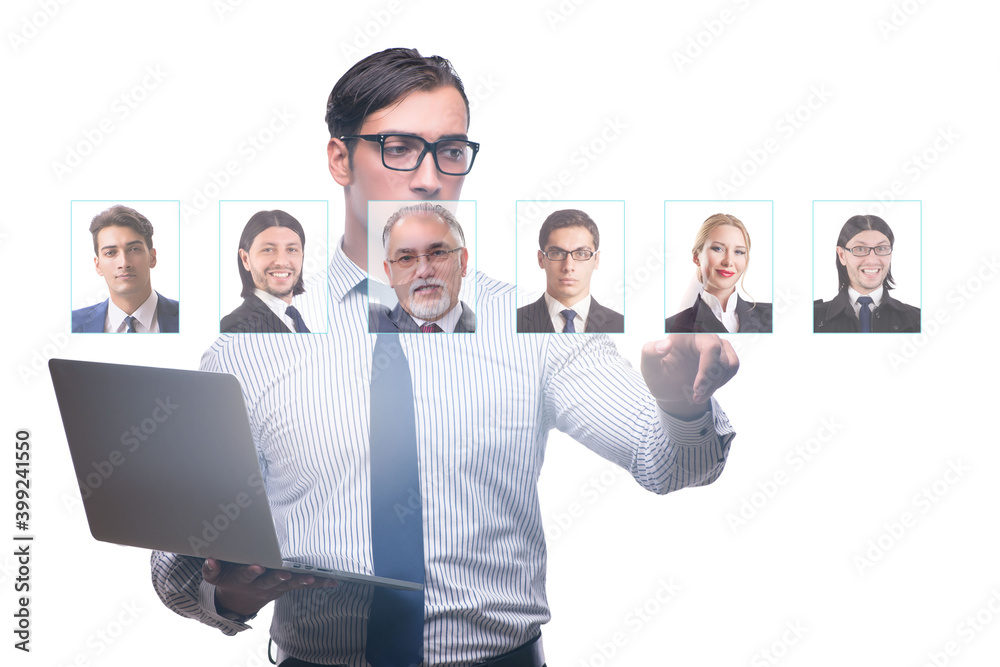 Recruitment and employment concept with businessman Recruitment and employment concept with businessman