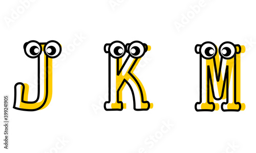 Cartoon letters ABCD Ilustration vector graphic