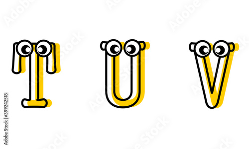 Cartoon letters ABCD Ilustration vector graphic