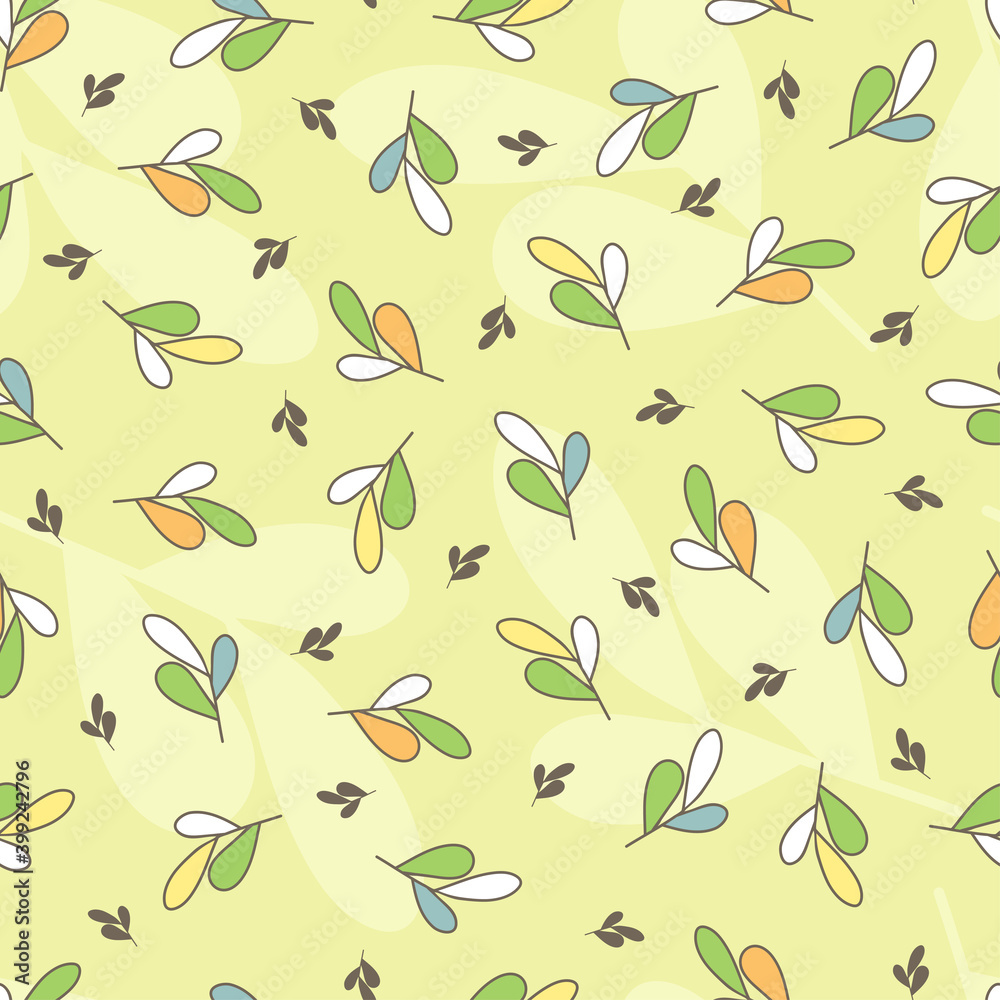 Leaves Vector Seamless pattern. Vintage Foliage background
