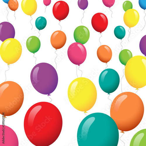Balloons vector isolated on white background. Balloons in flat style. Useful for party poster, greeting and wedding card. Vector illustration of modern party balloon