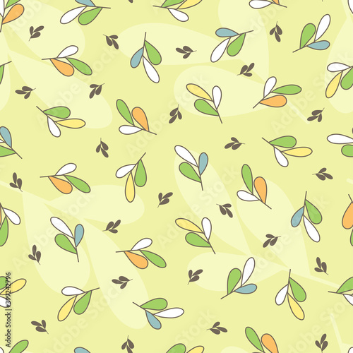 Leaves Vector Seamless pattern. Vintage Foliage background 