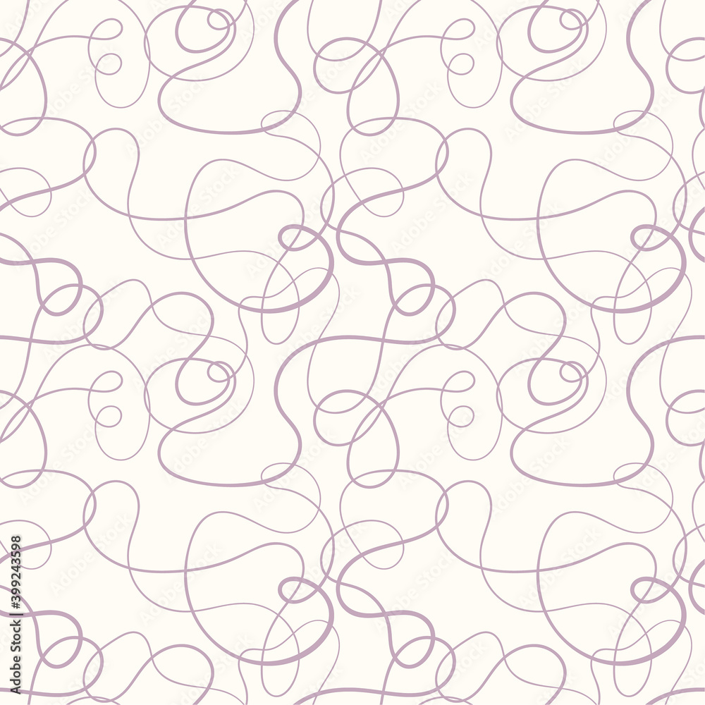 Vector seamless pattern. Decorative texture with tangled curved lines. Scrawl squiggly in pastel colors. Vector seamless pattern. Decorative texture with tangled curved lines. Scrawl squiggly in pastel colors.