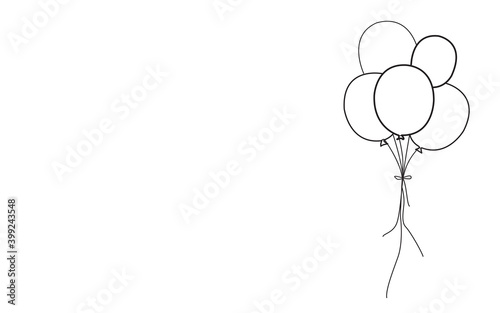 Balloons vector icon isolated on white background. Different thin line balloons icon in flat style. Useful for party poster, greeting and wedding card. Balloons vector illustration 