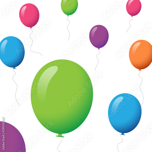 Balloons vector isolated on white background. Balloons in flat style. Useful for party poster, greeting and wedding card. Vector illustration of modern party balloon