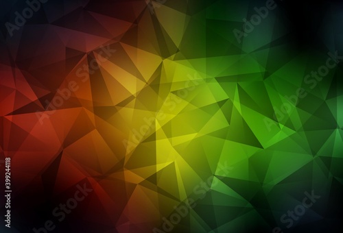 Dark Green, Red vector low poly texture.