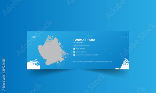 Corporate email signature template design or email footer
