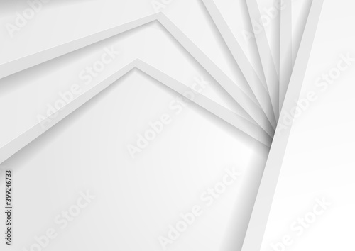 White and grey 3d paper abstract corporate background. Geometry vector design