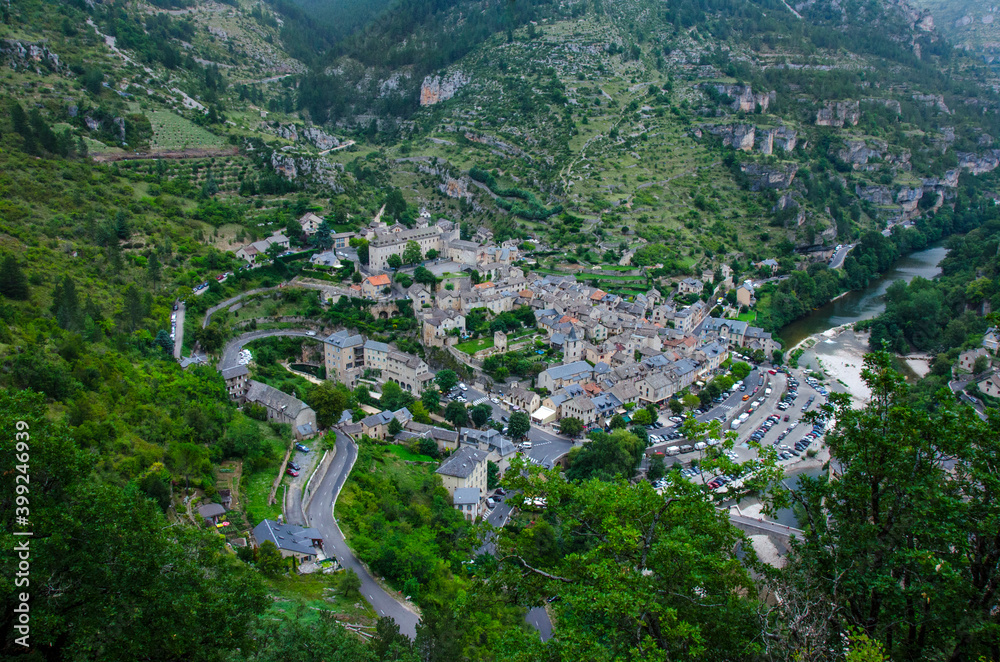 Viewpoint, Sainte Eminie village, Lozère,  Occitanie, France
