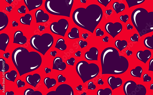 Red love hearts seamless ve...