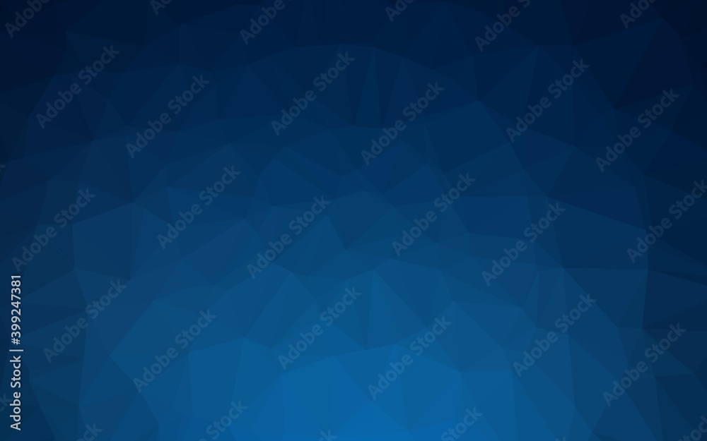 Dark BLUE vector low poly cover.