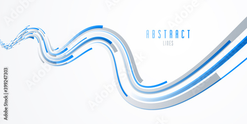 3D lines vector scientific or technical abstract background, future technology and science theme, dynamic motion elements design, template for ads or poster or cover.