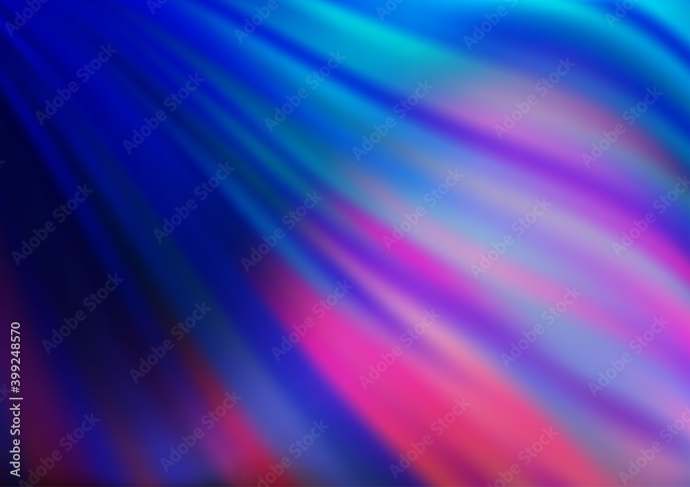 Dark Pink, Blue vector background with liquid shapes.
