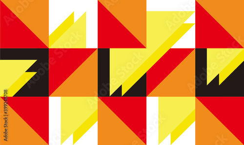 Cubism style background with hot colors and triangular pattern arrangement