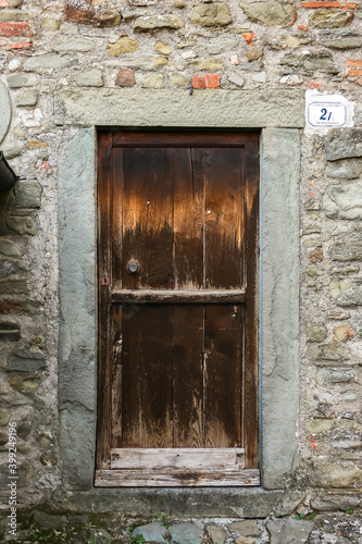 View of an old wooden door.