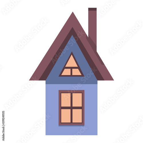 vector isolated cute blue house on a white background