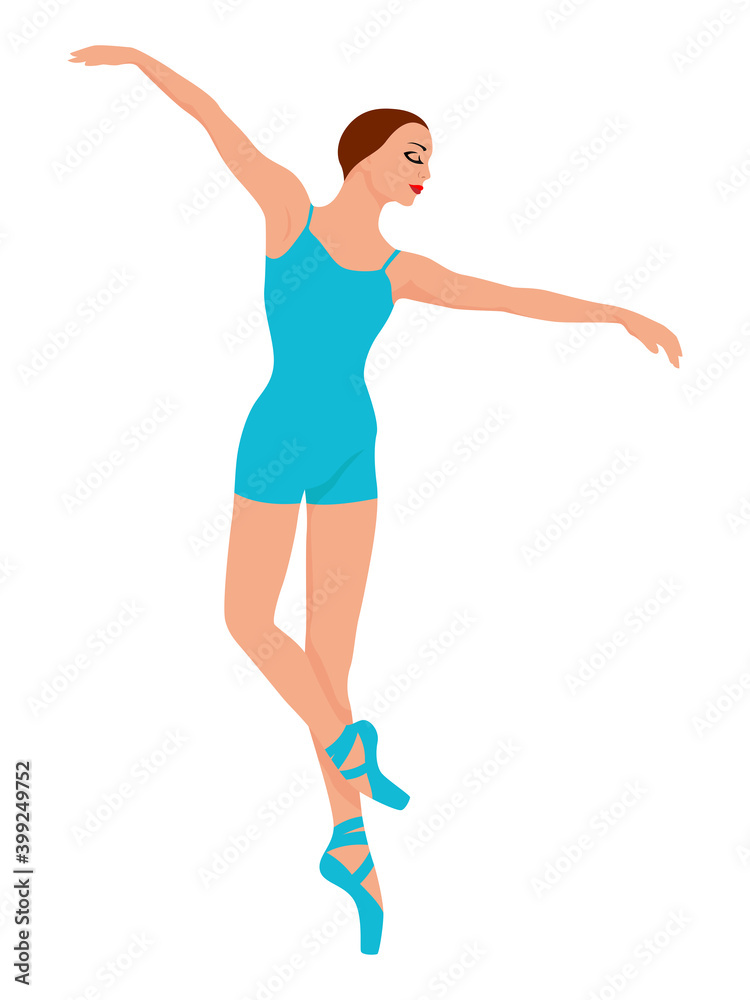 Lady dancer in blue leotard Lady dancer in blue leotard