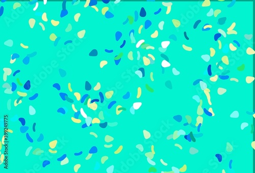 Light Blue  Yellow vector pattern with chaotic shapes.