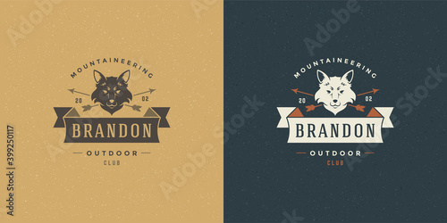 Fox head logo emblem vector illustration silhouette for shirt or print stamp