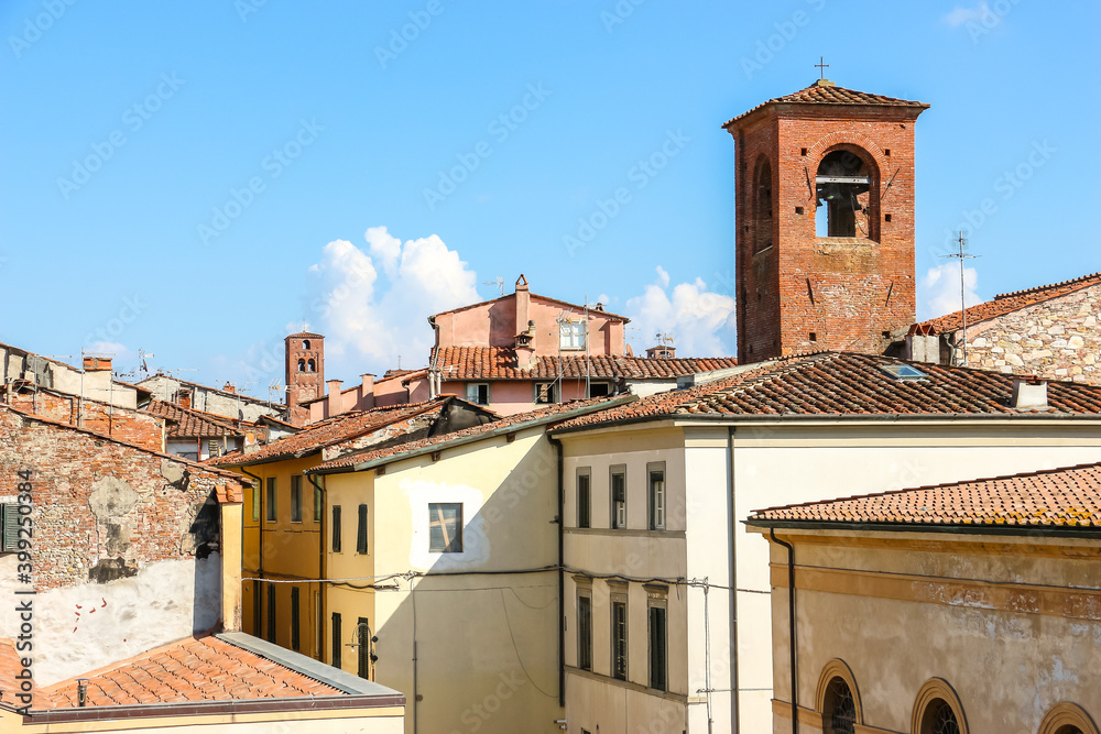 Fototapeta premium Lucca, Italy. Beautiful architecture of Lucca city center.