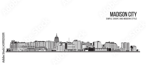 Cityscape Building Abstract Simple shape and modern style art Vector design - Madison city photo