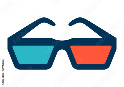 Illustration of 3d glasses for cinema.