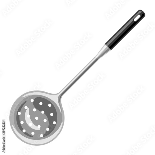 Illustration of steel cooking skimmer.