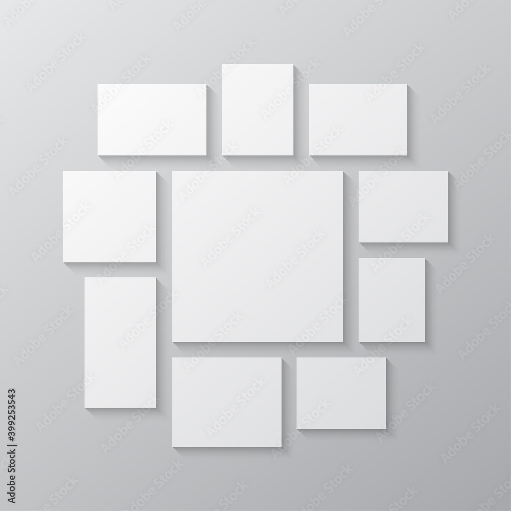 Vector empty collage board ten images, photo Vector empty collage board ten images, photo