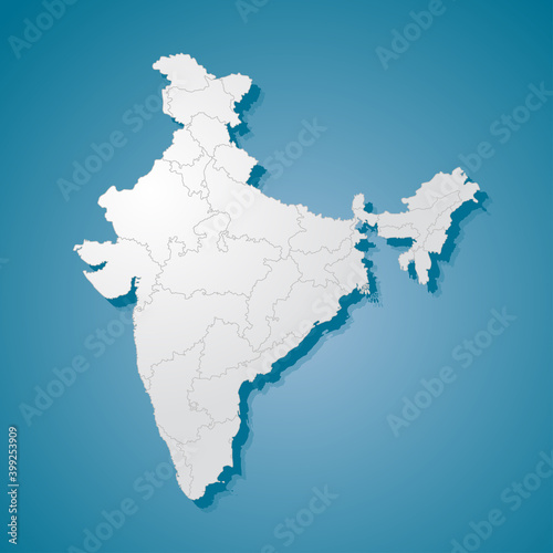 Vector map India divided on state country template