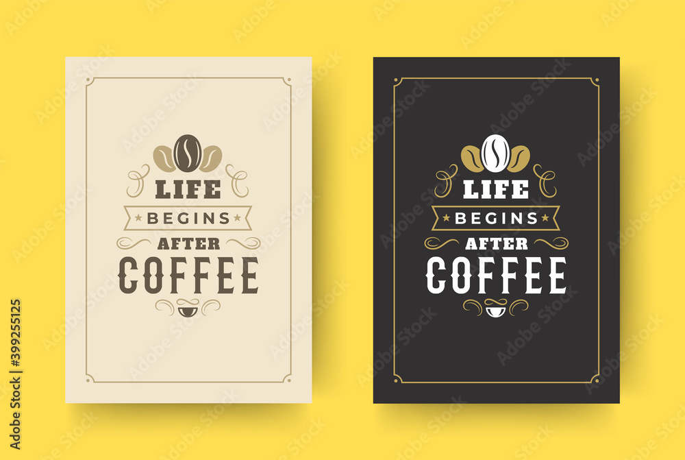 Coffee quote vintage typographic style inspirational phrase design vector illustration.