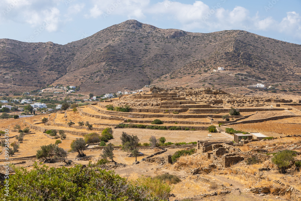 Archaeological Site of Skarkos - early Bronze Age settlement on the Ios island, Cyclades, Greece.