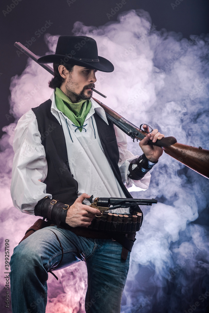 Naklejka premium Wild West cowboy. The character