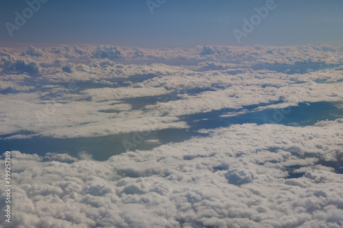 Cloudscape view from an airplane on the turkish territory. Turkey.